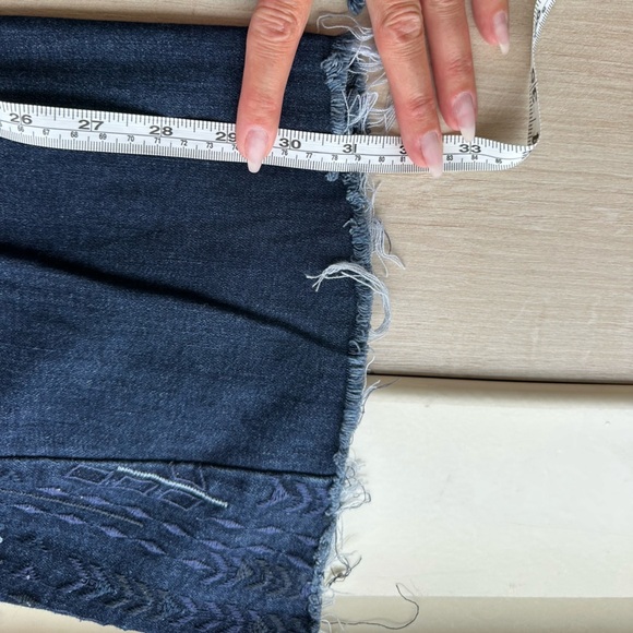 Shyanne Embroidered Tailorless High Rise Stretch Western Flare Jean in Blue, 28 - Picture 3 of 9